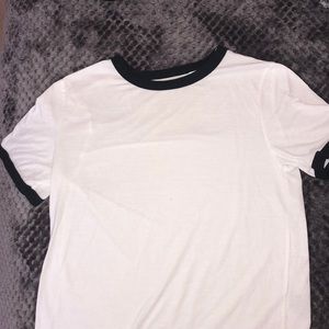 Black and White Ringer Tee